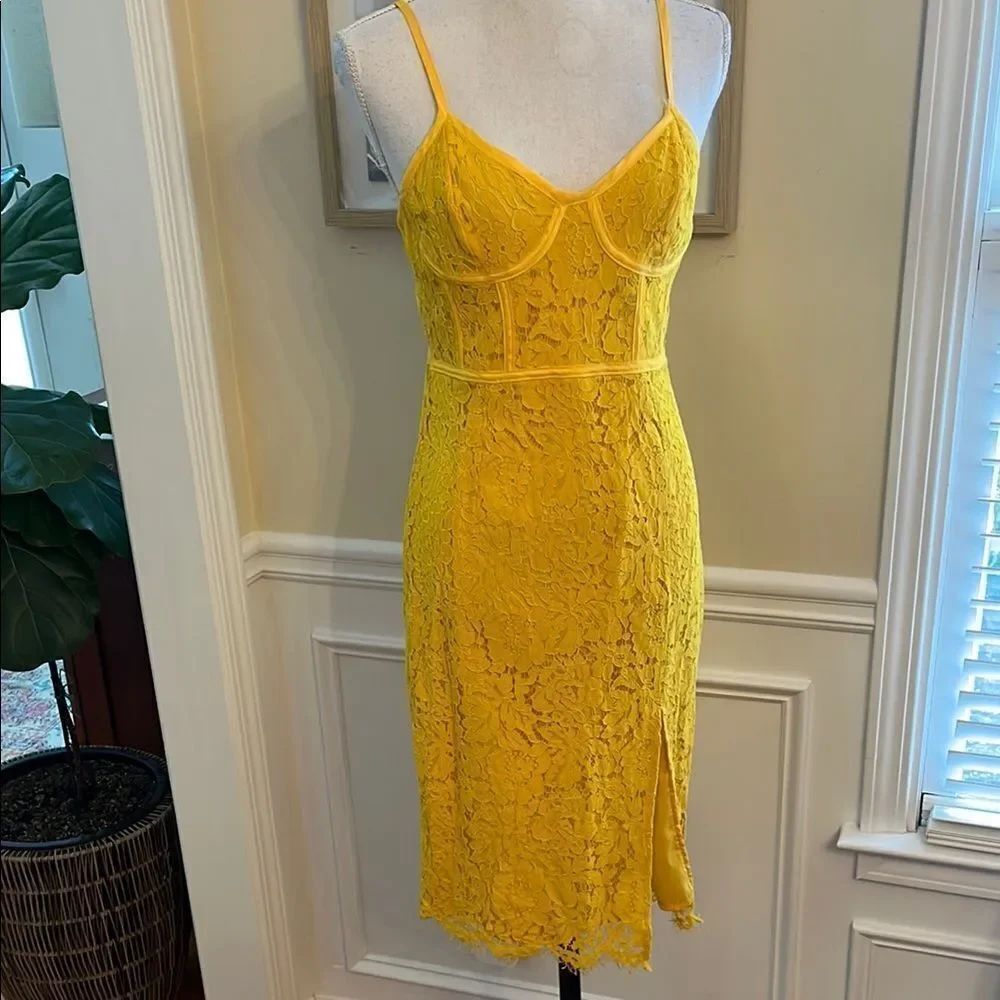 Lulu's Sunny Yellow Lace Dress